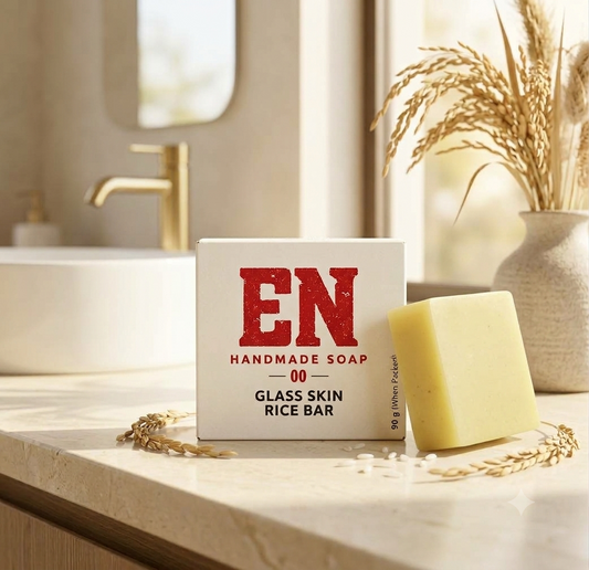 EN Handmade Soap – Glass Skin Rice Bar | Rice & Goat Milk Soap, 90 g